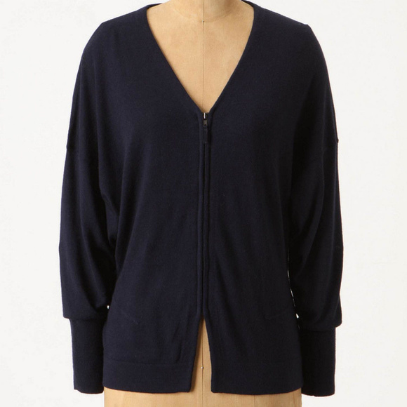 Field Flower Sweaters Anthropologie Split Difference Cardigan Navy Lightweight Cardi By